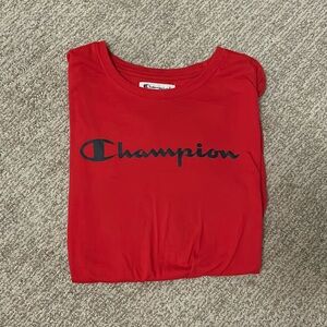 🍓🫧Strawberry Red Champion Crewneck T-shirt